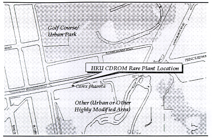 Figure 7.2a Incorrectly Located HKU CD-ROM Rare Plant Sighting