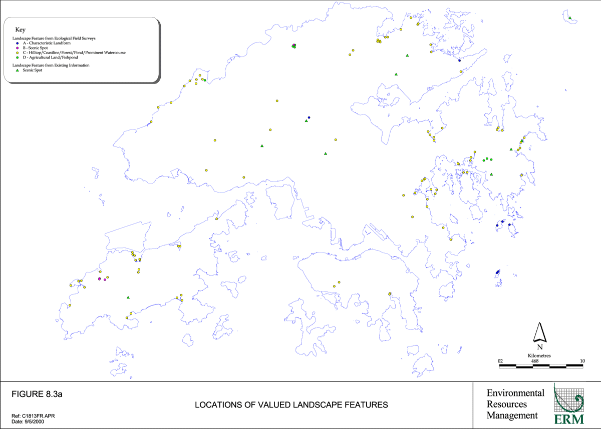 Figure 8.3a Locations of Valued Landscape Features 